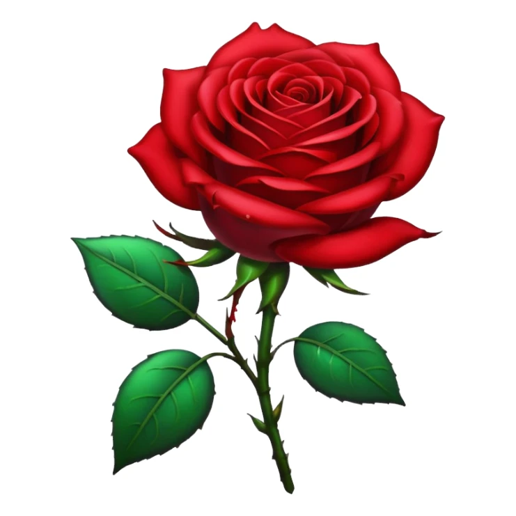 glitter red rose with blood sticker