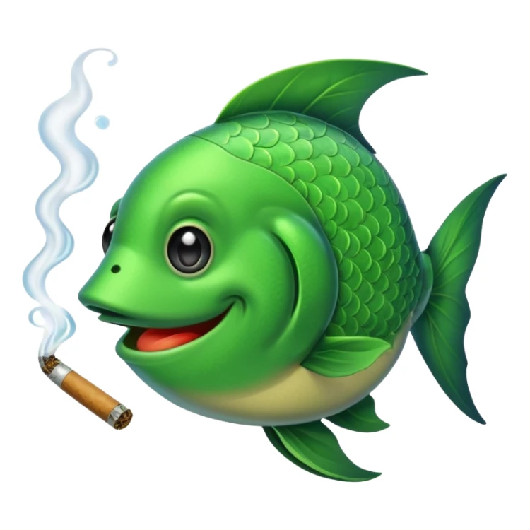 Fish smoking a huge blunt sticker