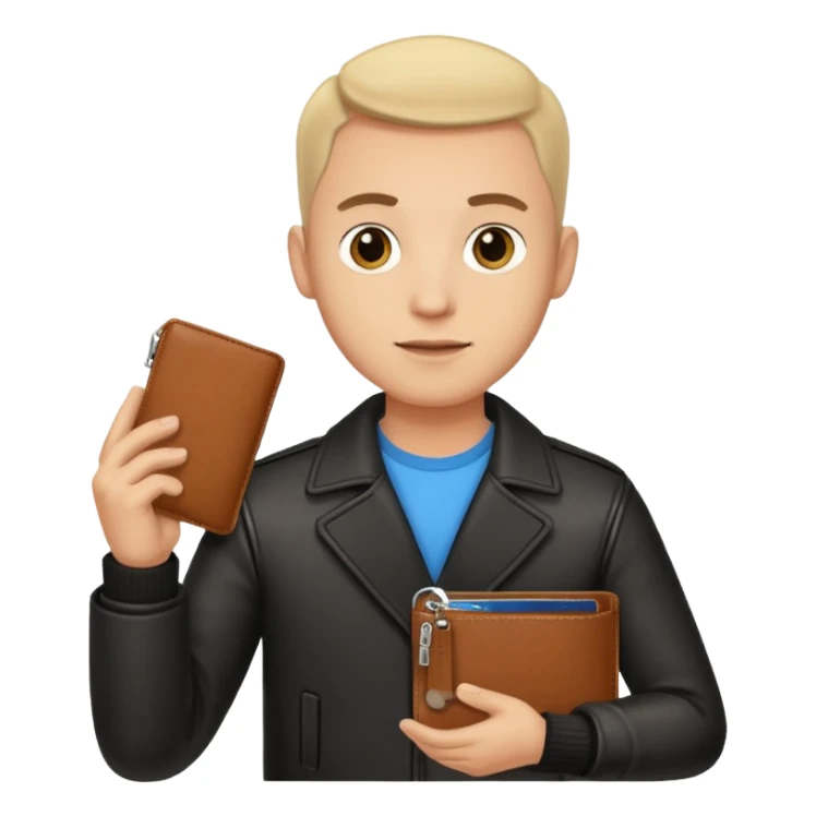 ligth man with wallet in hand sticker