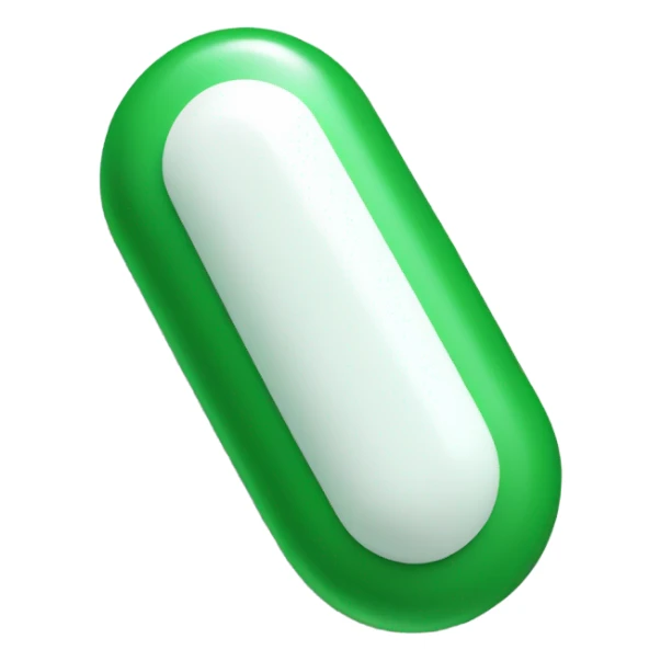 single green and white medicine pill sticker