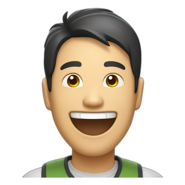 Asian man laughing sticker