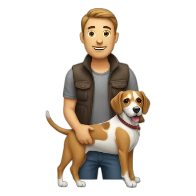 Homme sur un chien sticker