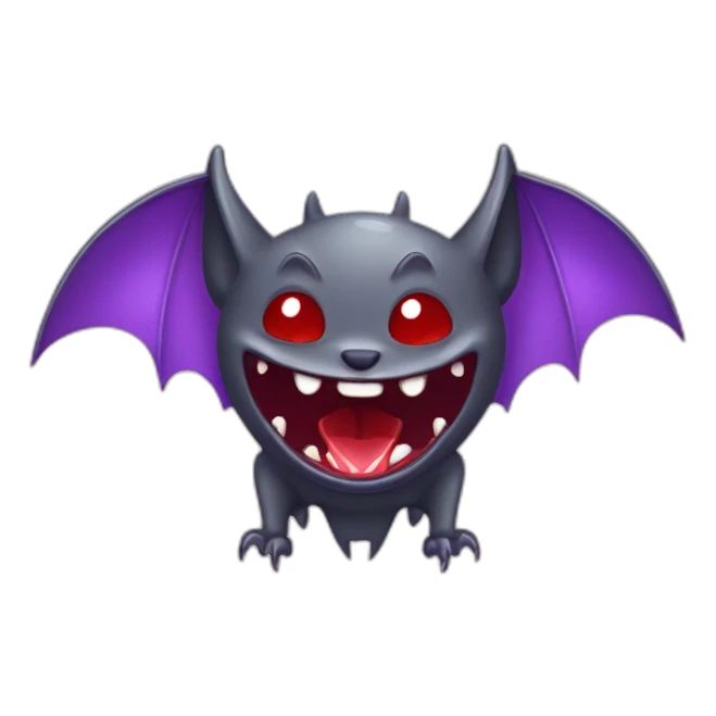 Mischievous vampire bat large fangs dripping blood sticker