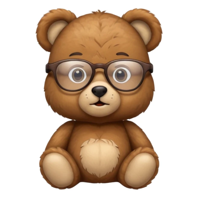 Cute teddy bear with nerdy and smart glasses sticker