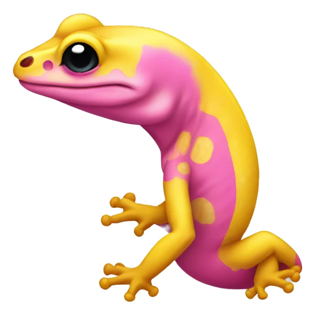 Yellow and pink gecko sticker