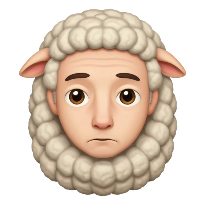 Sad sheep man sticker