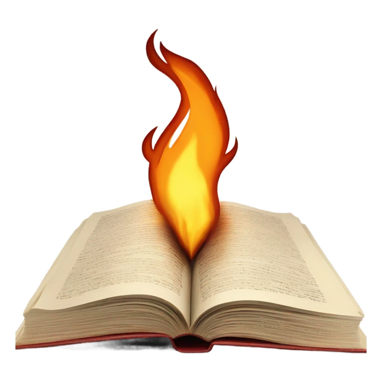 burning book page sticker