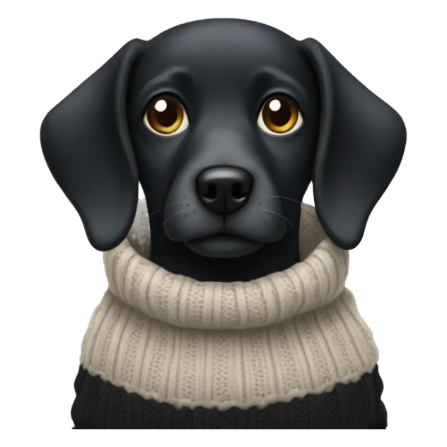 Black dog in sweater sticker