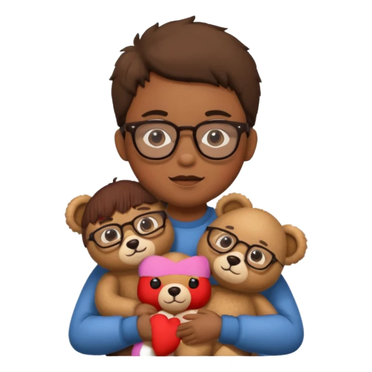 kid wearing glass with teddy bear  sticker