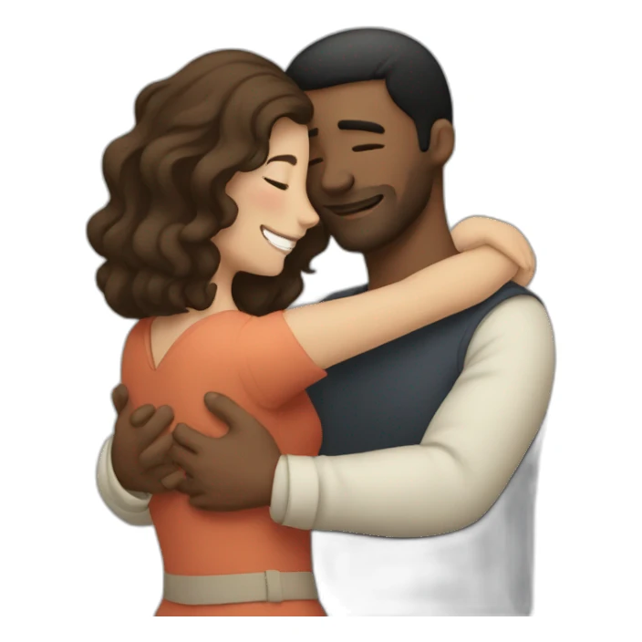 woman hug to man sticker