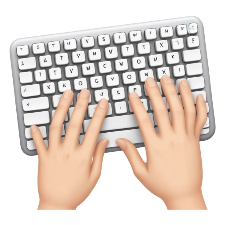 hands typing on keyboard sticker