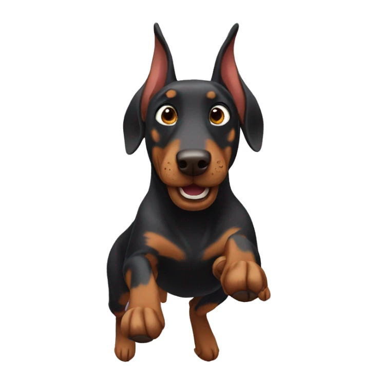 Doberman flying sticker