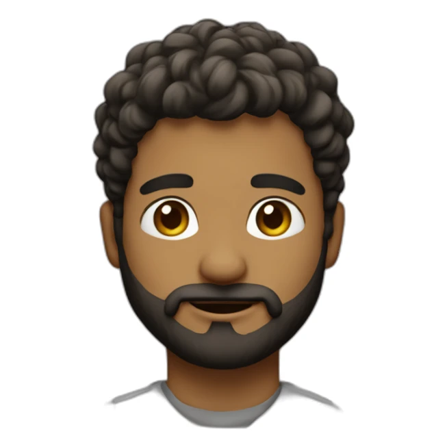 Joven con barba muy corta saludando sticker