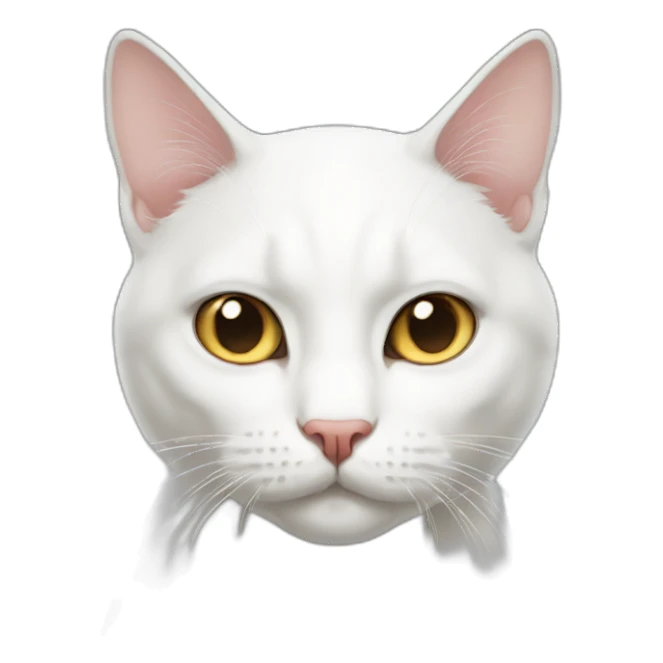White gato serious sticker