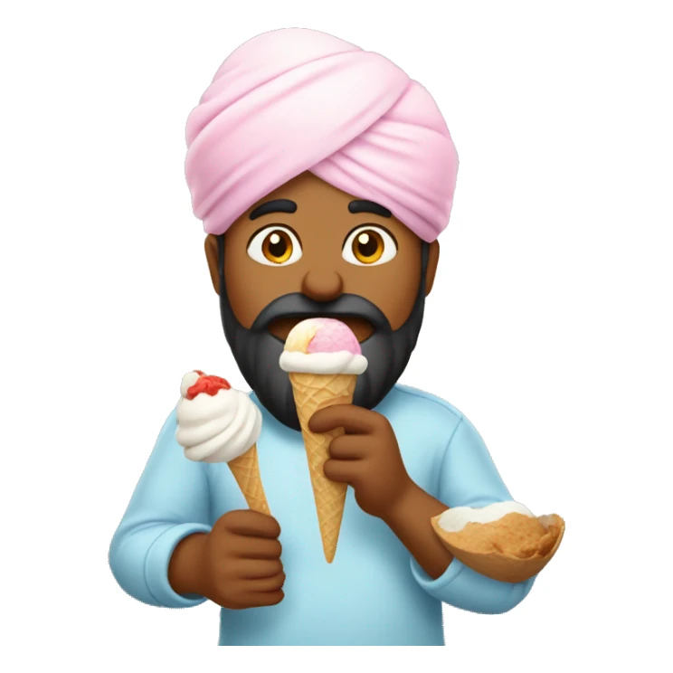 Punjabi eating ice cream sticker