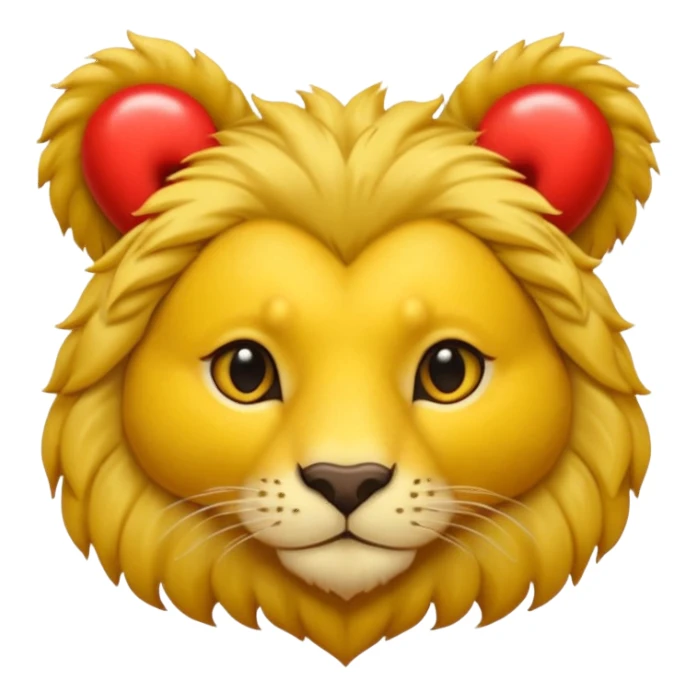 León con corazones en el ojo sticker