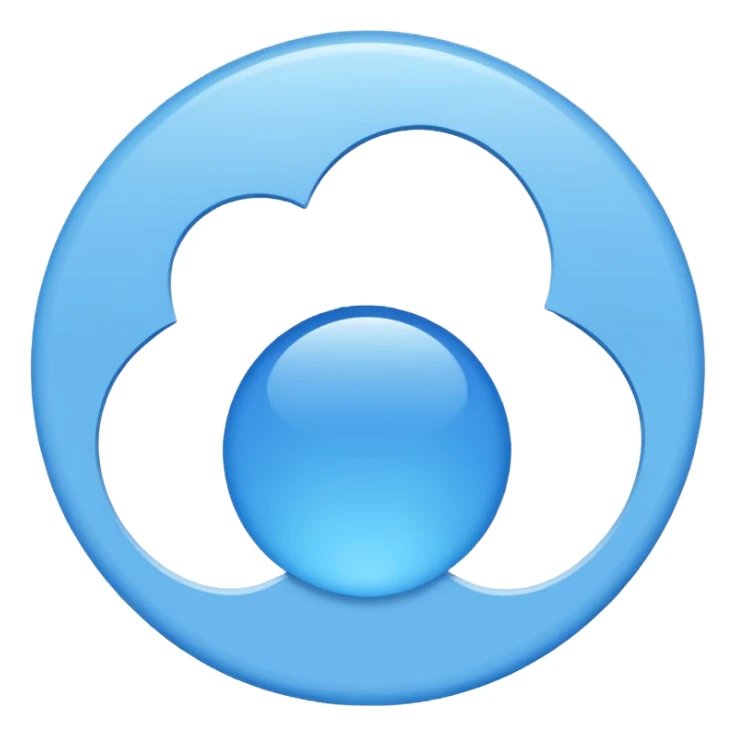 A sky-blue circle and a ☑️ sticker