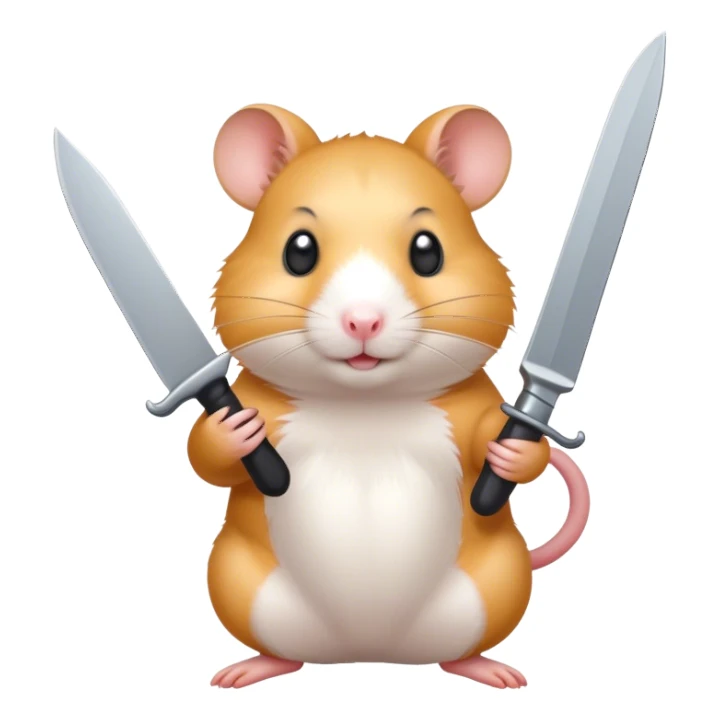 Hamster holding knife  sticker