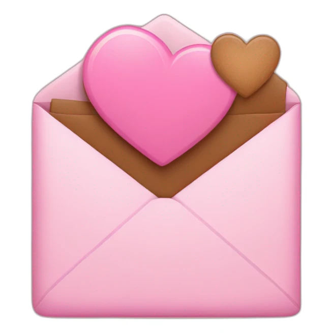 Pink mail with a brown heart sticker