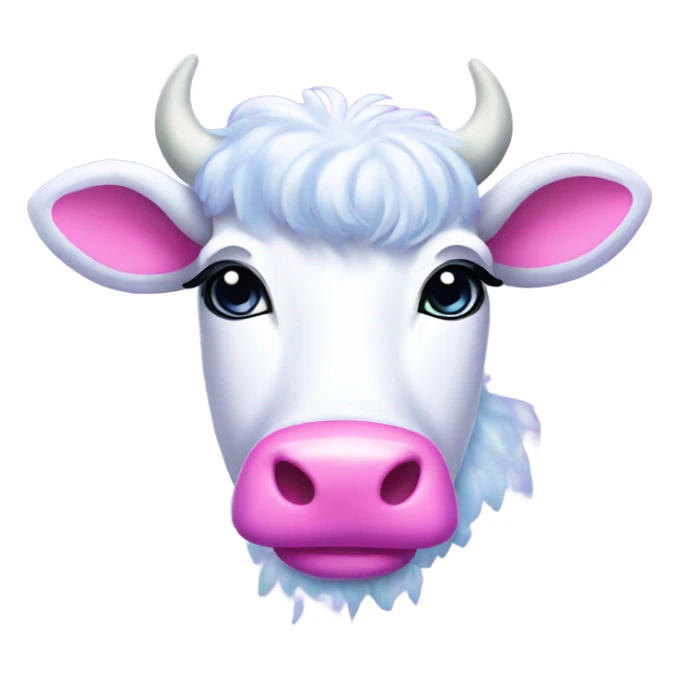 Lisa frank sparkly fluffy cow sticker