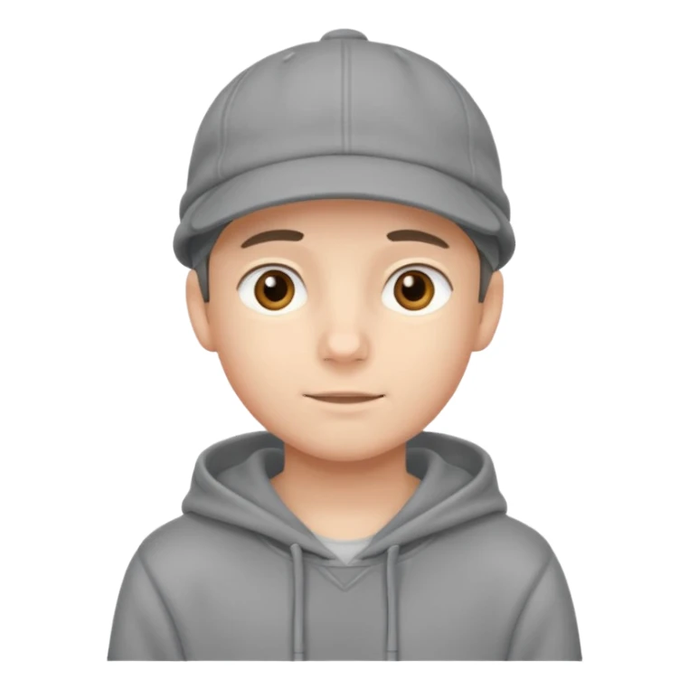  boy wearing grey hoddi(wearing the cap)  sticker