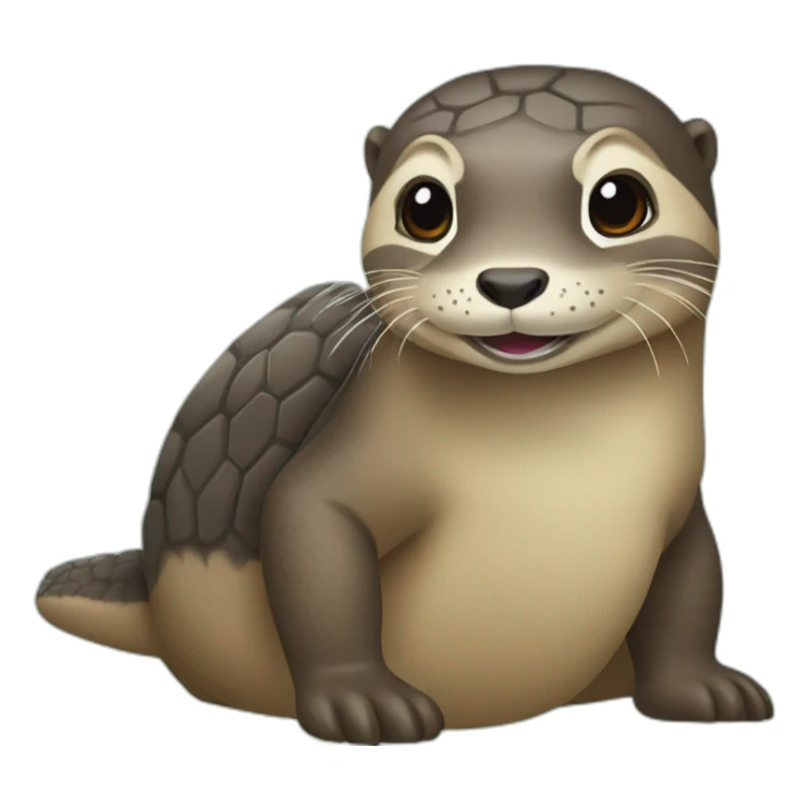 Loutre sur une tortue  sticker