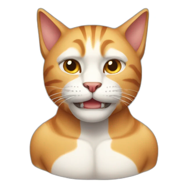 Muscular cat sticker
