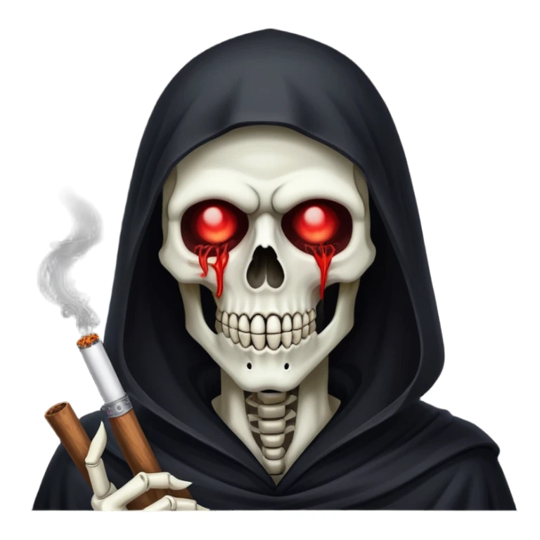 grim reaper face smoking weed sticker