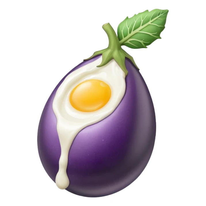 egg plant with milk and veins sticker
