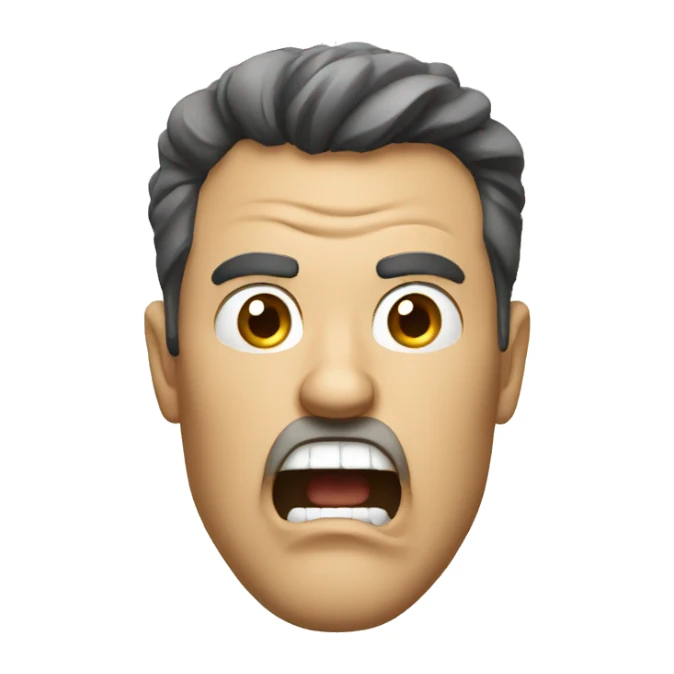 A man with an angry face shouting sticker