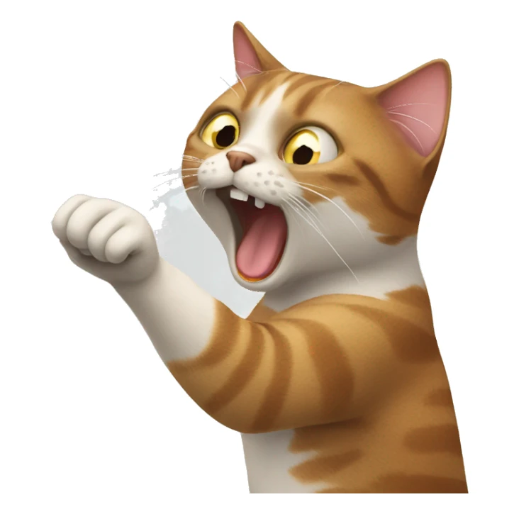 Cat slapping cat sticker
