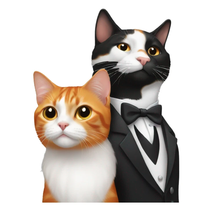 tuxedo and orange cat sticker