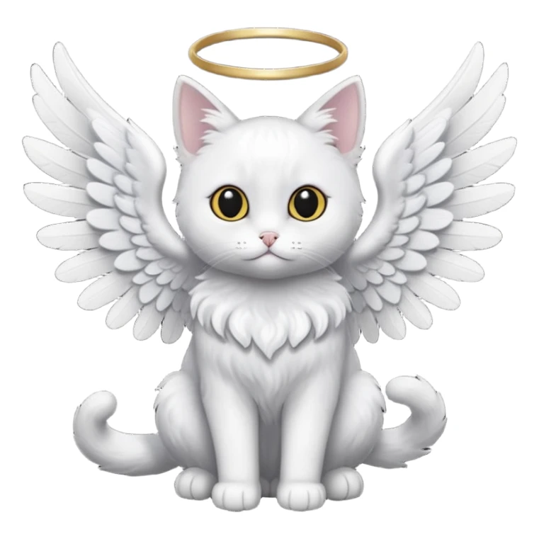 a black cat with white angel wings sticker
