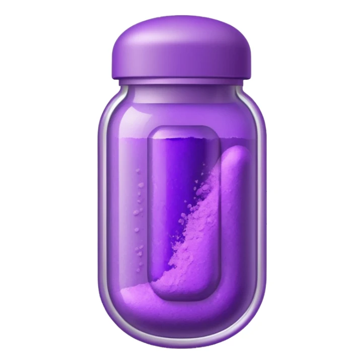 clear capsule filled with purple powder sticker