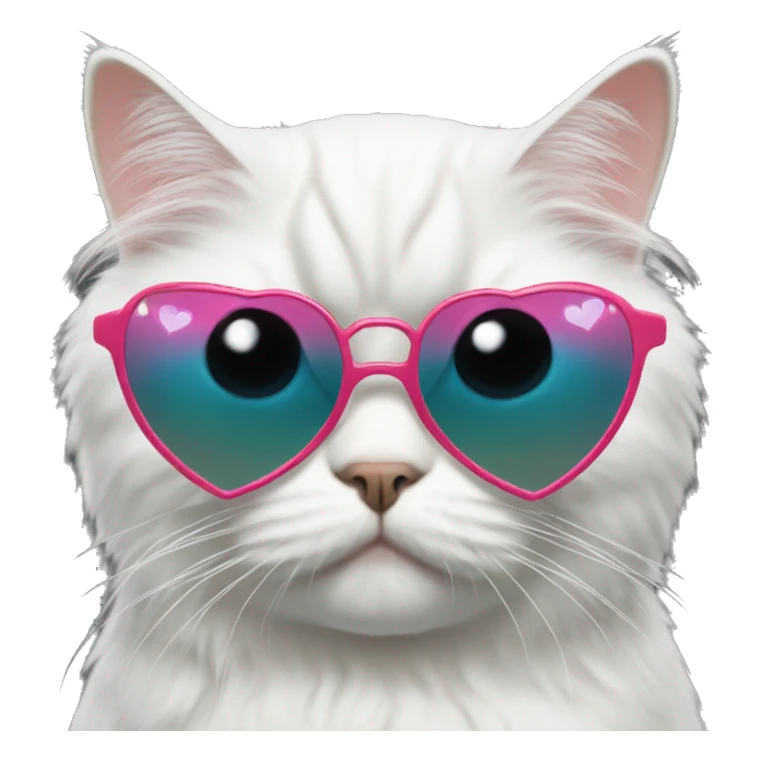 Persian cat with heart sunglasses on sticker