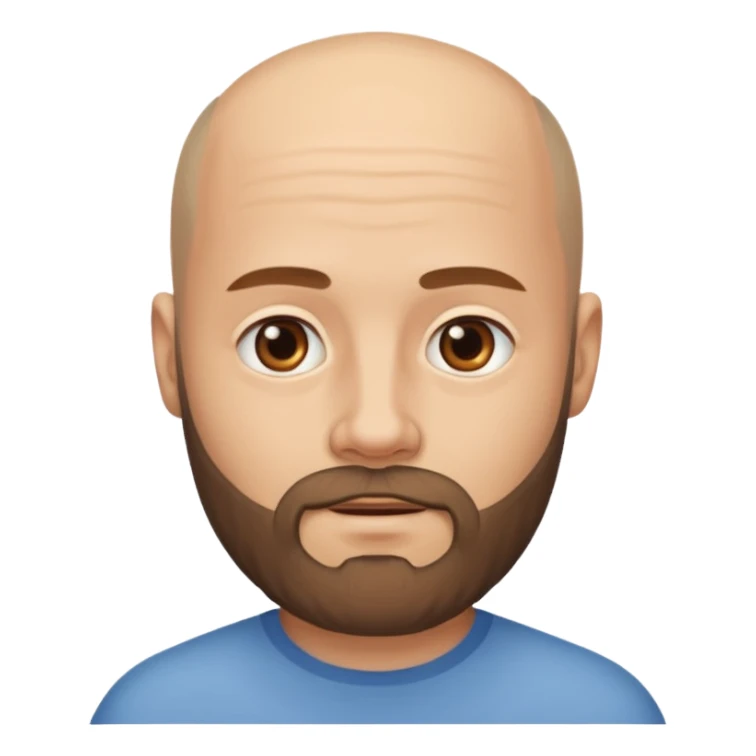 men without winkles with beard almost bald, slim sticker