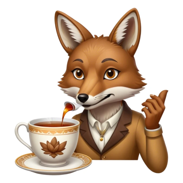Tea Drinking Coyote sticker
