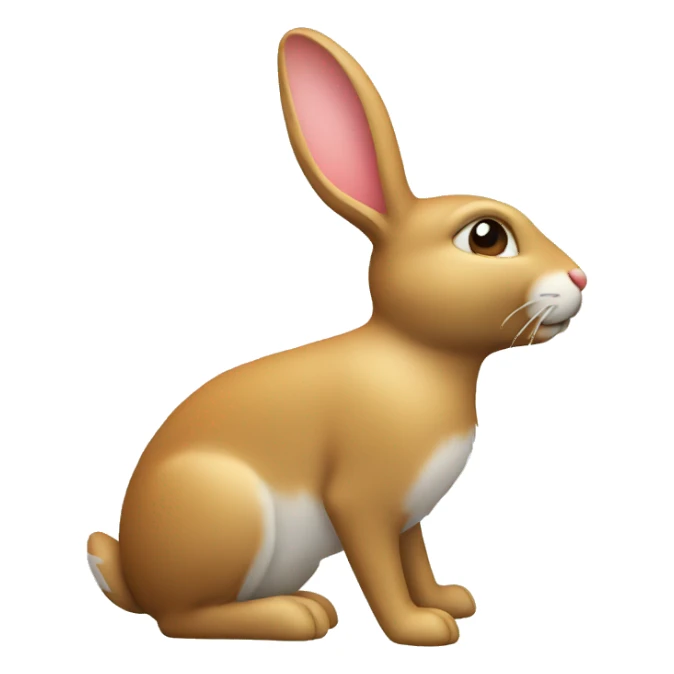 3d rabit in profile sticker