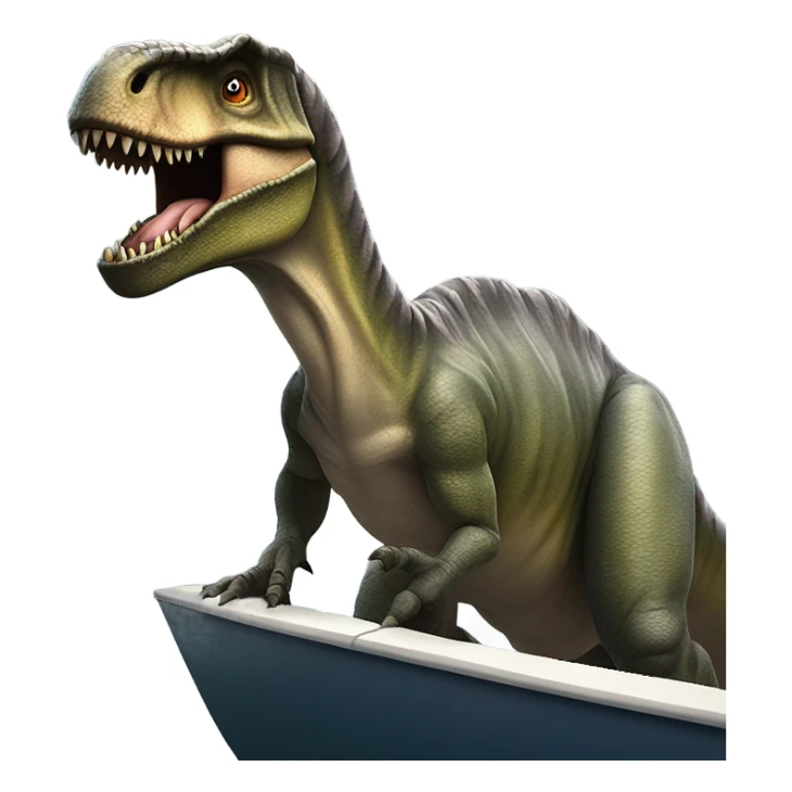 t-rex on a boat sticker