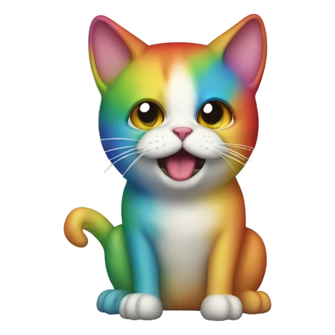 Cat puking rainbow  sticker