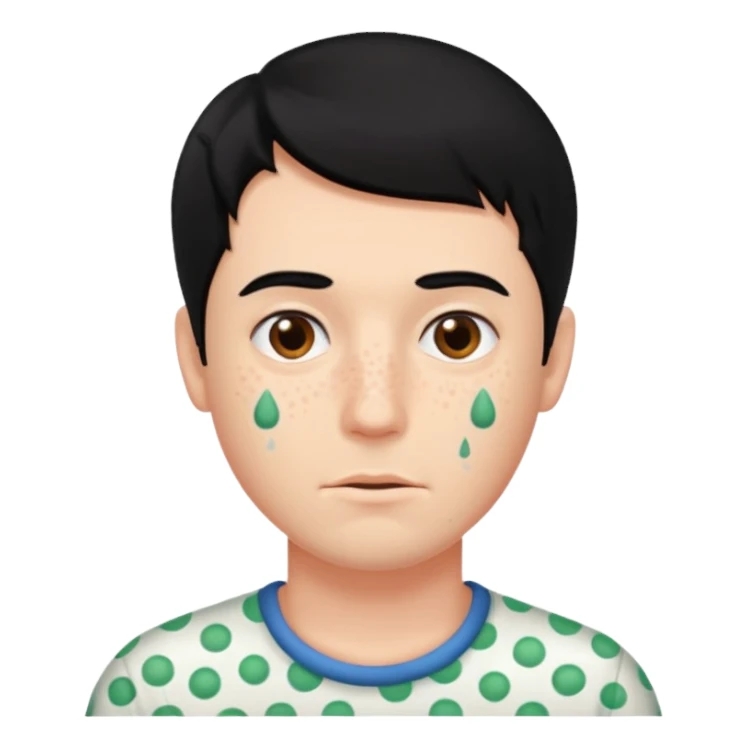 measles black haired man sticker