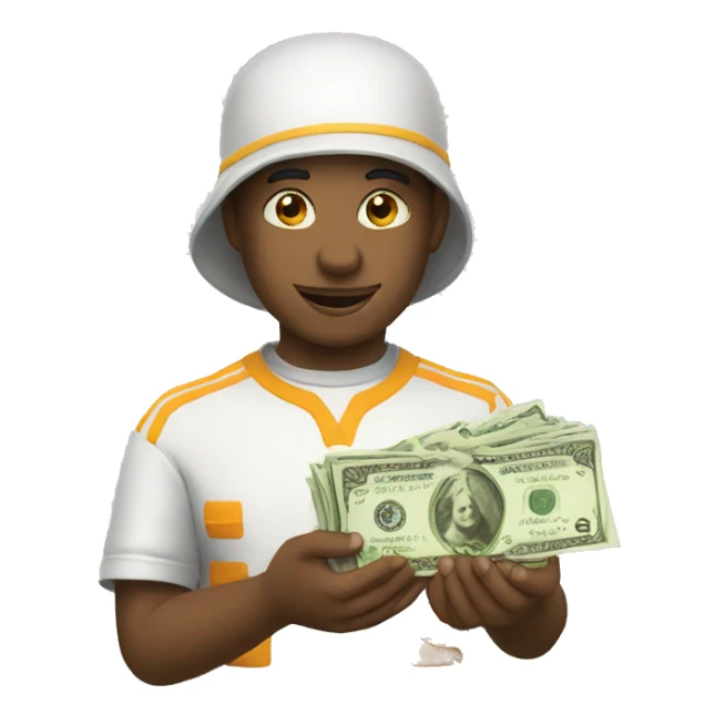 somenone giving money sticker