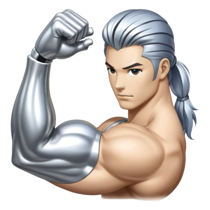 sorayama hand biceps emoji chrome sticker