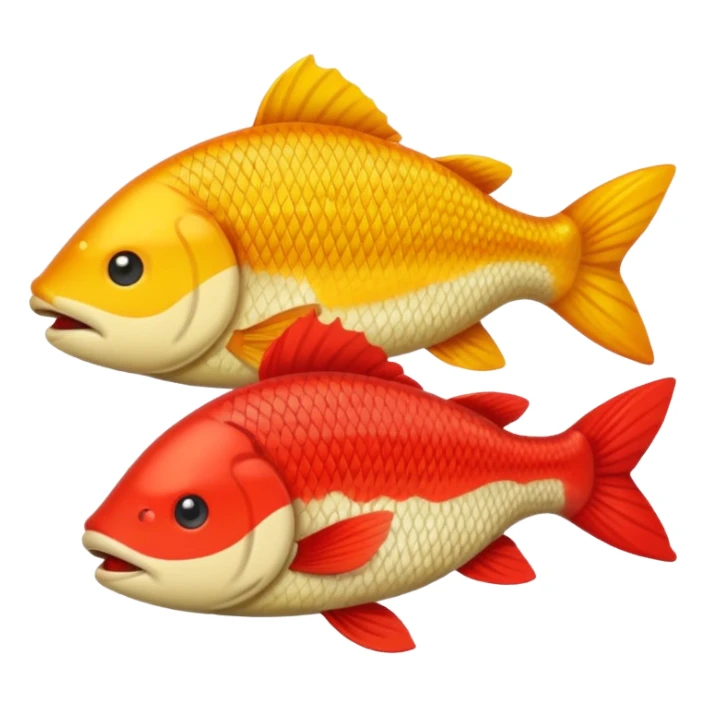 generate perch, carp emojis in apple emoji style or telegram emojis style sticker