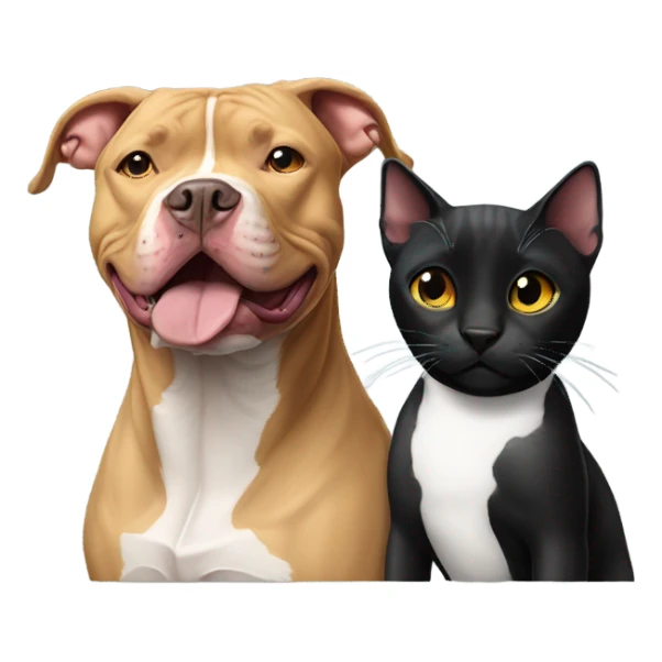 Pit bull and black cat sticker