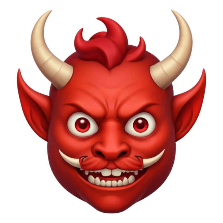 devil with moustache sticker