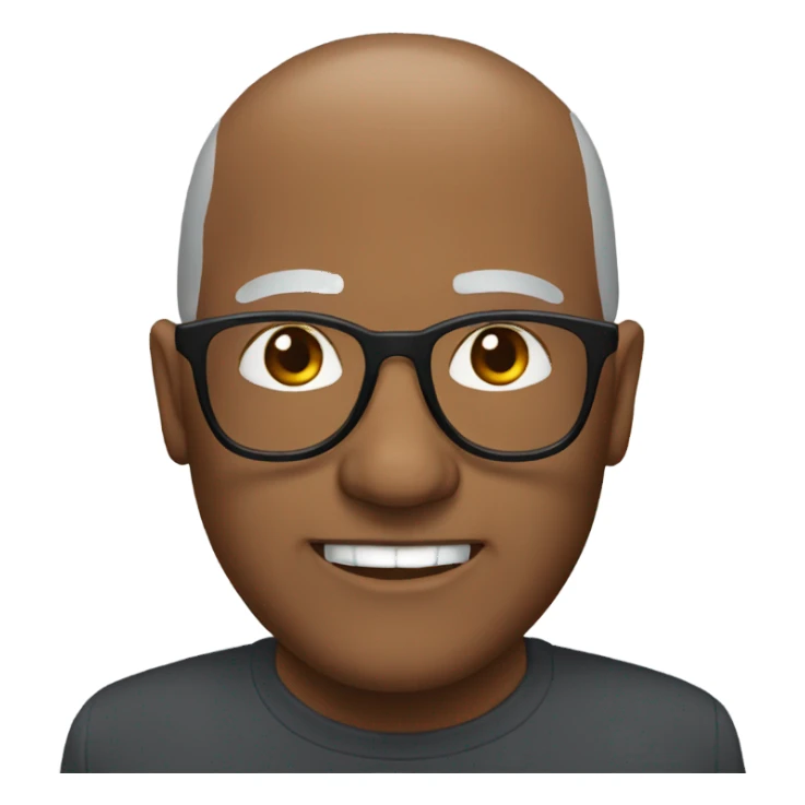 brown older man glasses bald  sticker