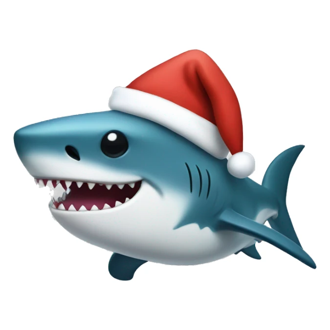 Santa shark sticker