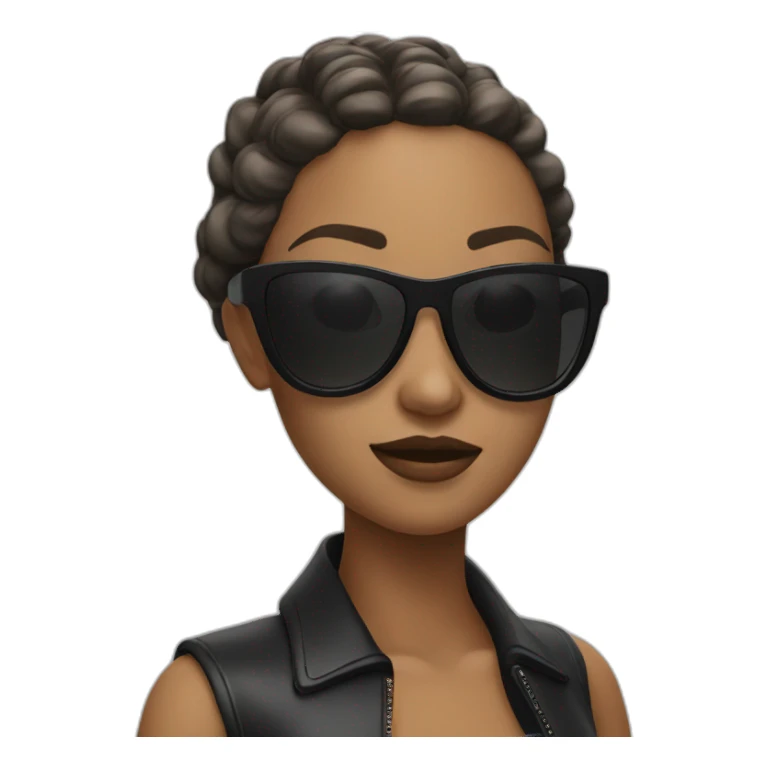 Cool girl 3d with black sunglasses sticker