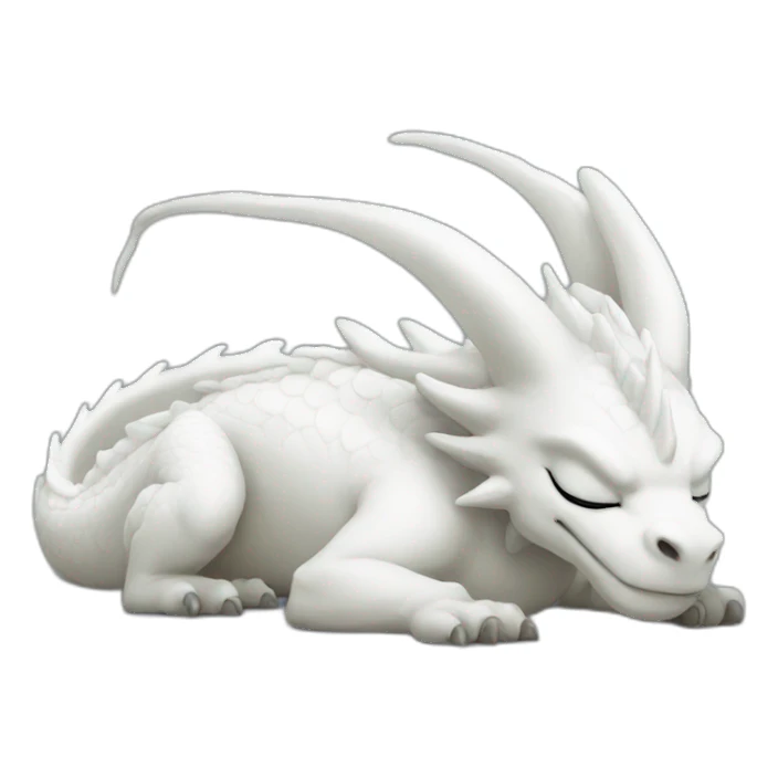 white dragon sleeps sticker